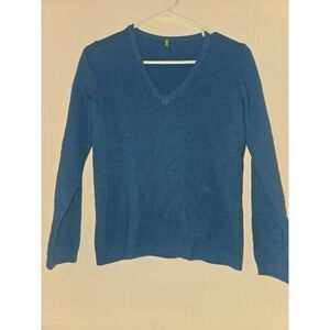 United Colors of Benetton Mens Blue V-Neck Knit Sweater Size S 122 7095.0
